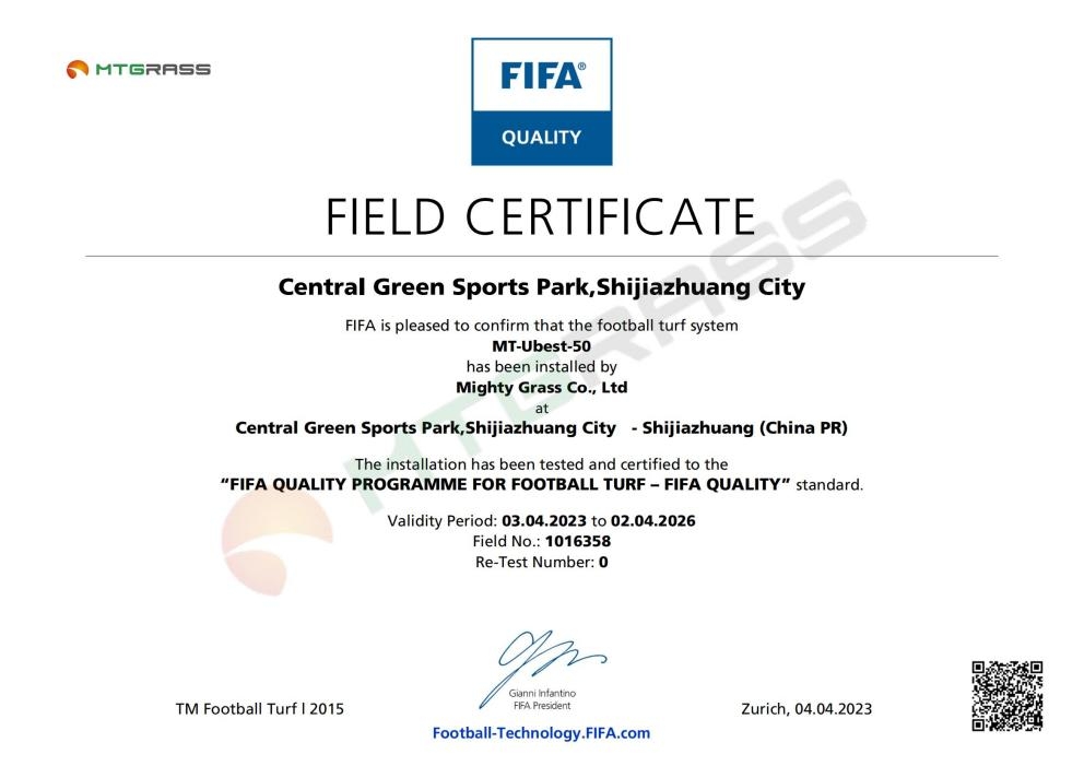 Introduction of FIFA fields Installed by Mighty Grass